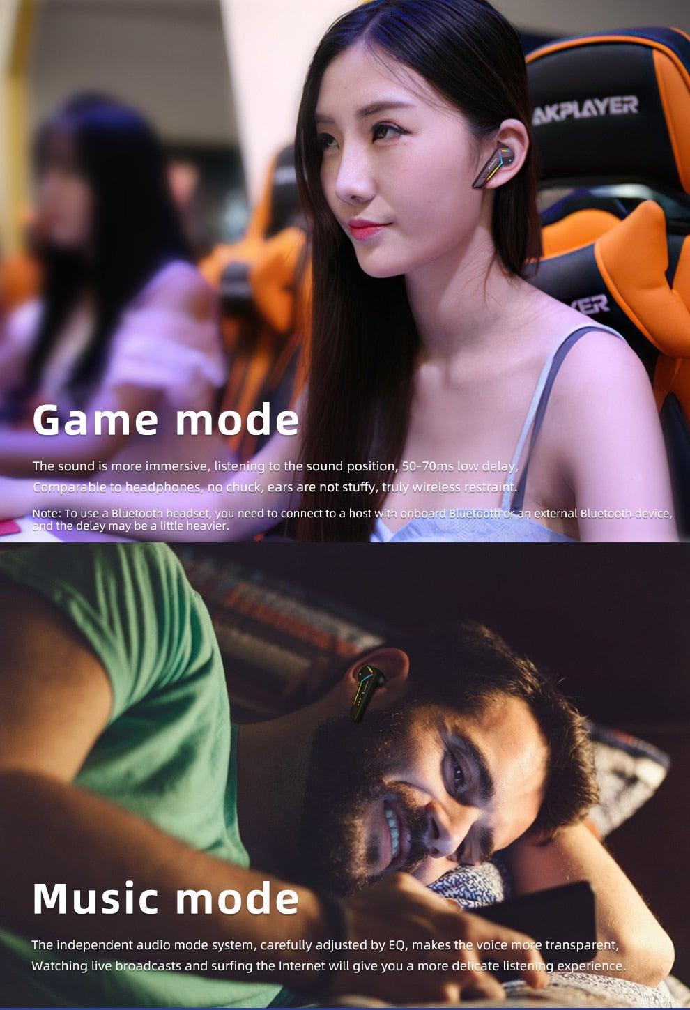 Wireless Gaming Earbuds with Microphone, Low Latency Sports Headset