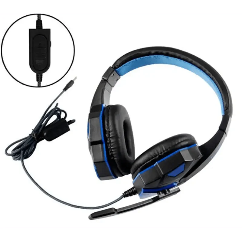 Red Black Wired Gaming Headset with Mic and LED Surround Sound