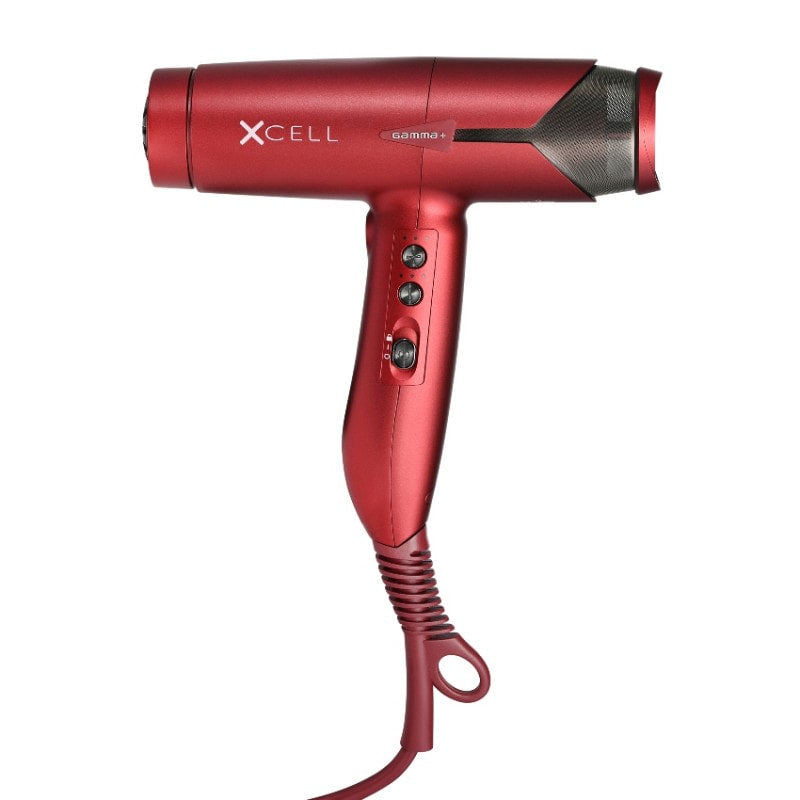 Professional Xcell Hair Dryer in Red with ergonomic, lightweight design