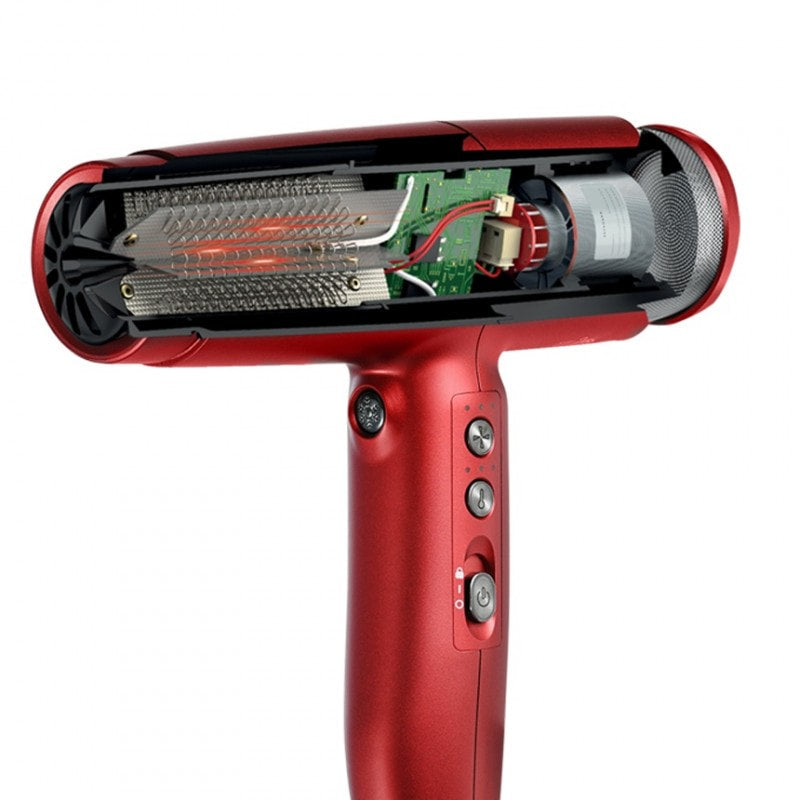 Professional Xcell Hair Dryer - High-Tech Red Ergonomic Design