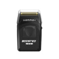 Gamma+ Boosted Foil Shaver in matte black with metallic gold accents on a clean surface