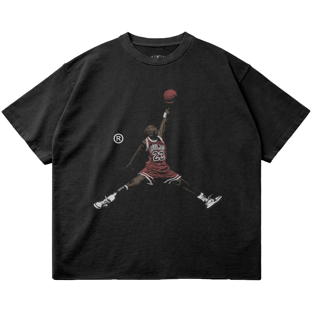 Heavyweight Black Basketball Graphic Streetwear Tee 260 GSM Cotton