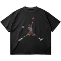 Heavyweight Black Basketball Graphic Streetwear Tee 260 GSM Cotton