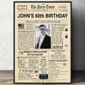 40th 50th 60th 70th Birthday Newspaper Poster