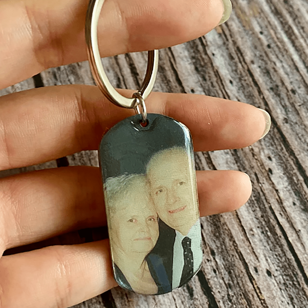 Custom Text Upload Photo Keychain