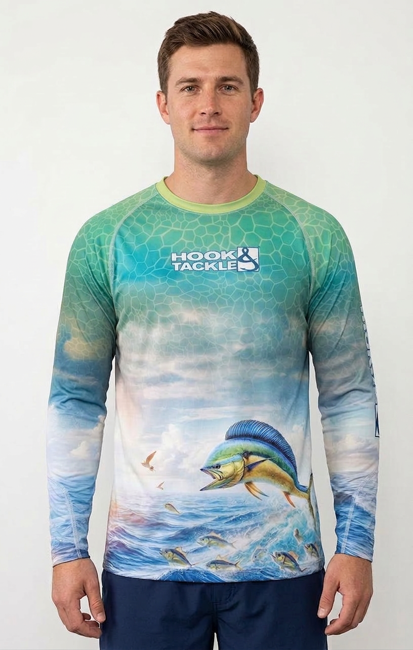 Men's Bull Dolphin Long Sleeve UV Protection Fishing Shirt - Image 2