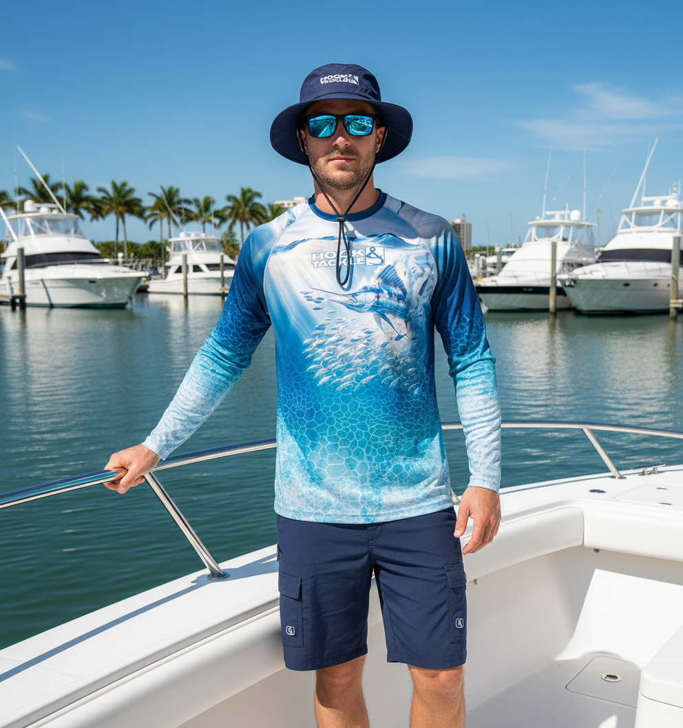 Shady Fishing Bucket Hat with Adjustable Chin Strap and Sun Guard - Image 7