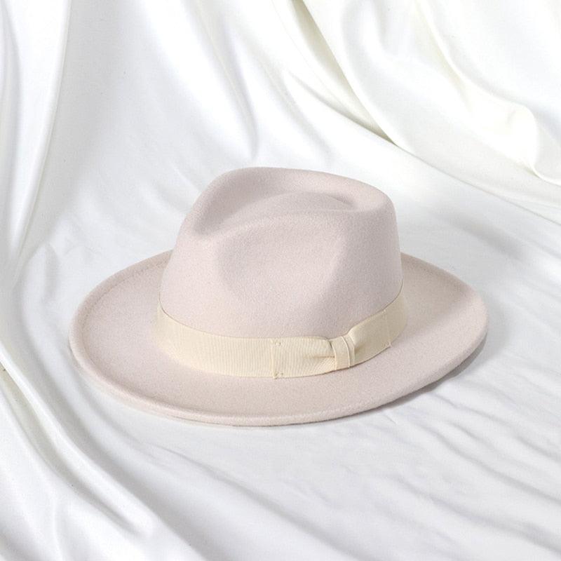 Men's Classic Wide Brim Felt Fedora Jazz Hat