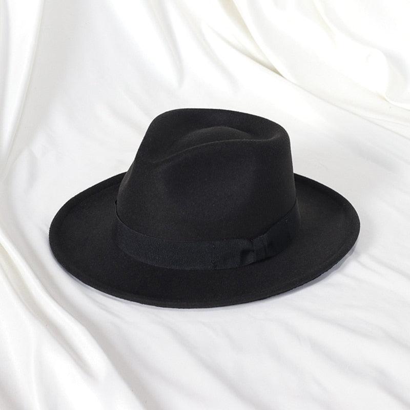 Men's Classic Wide Brim Felt Fedora Jazz Hat