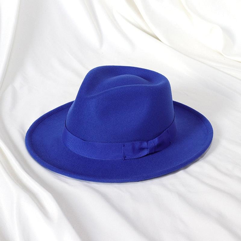 Men's Classic Wide Brim Felt Fedora Jazz Hat