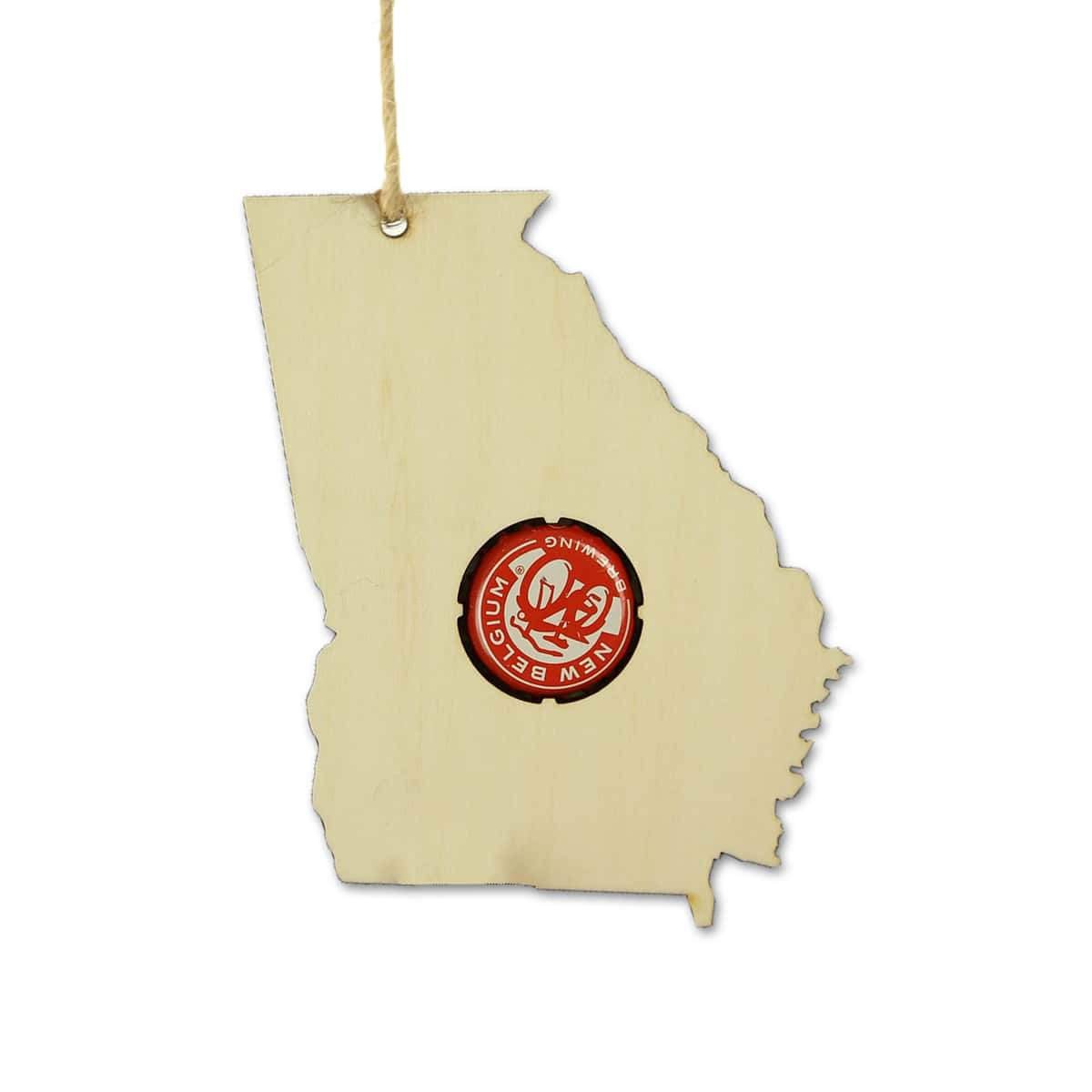 Georgia Beer Cap Map Ornaments