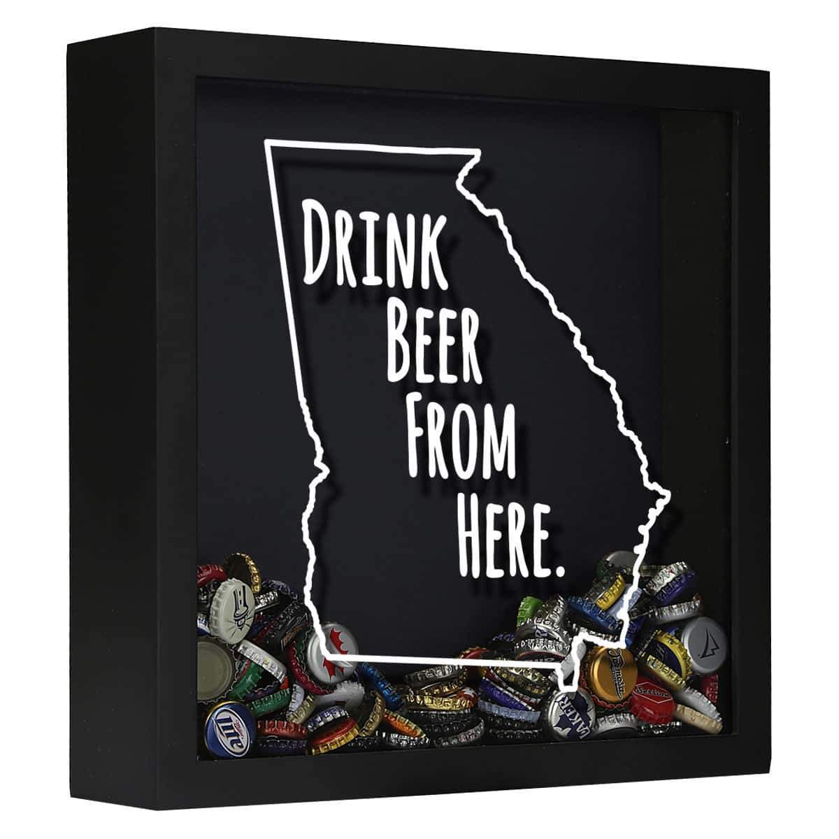Georgia Drink Beer From Here Beer Cap Shadow Box