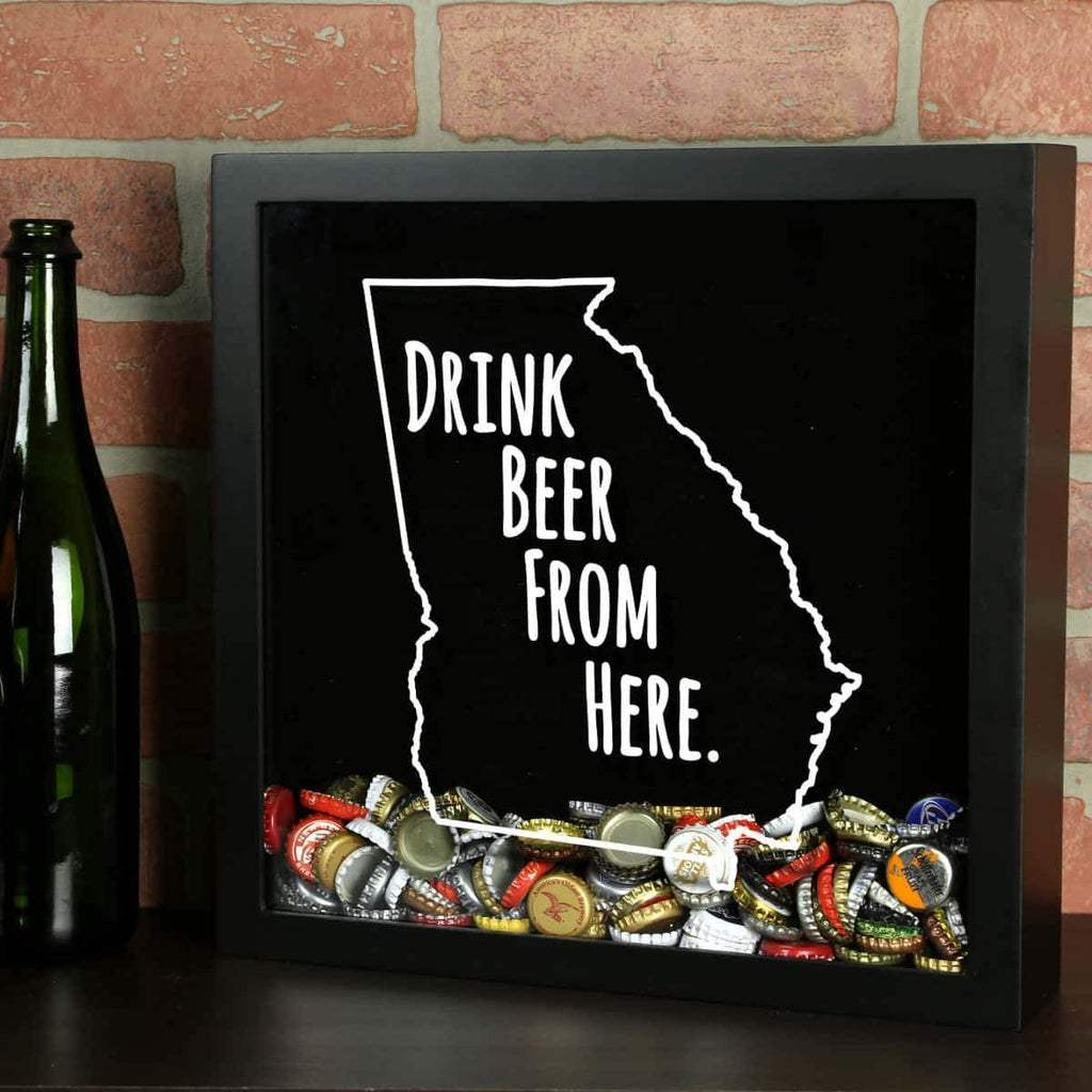 Georgia Drink Beer From Here Beer Cap Shadow Box