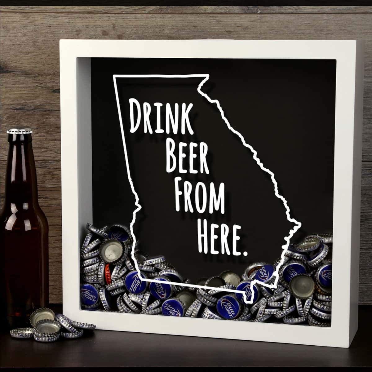 Georgia Drink Beer From Here Beer Cap Shadow Box