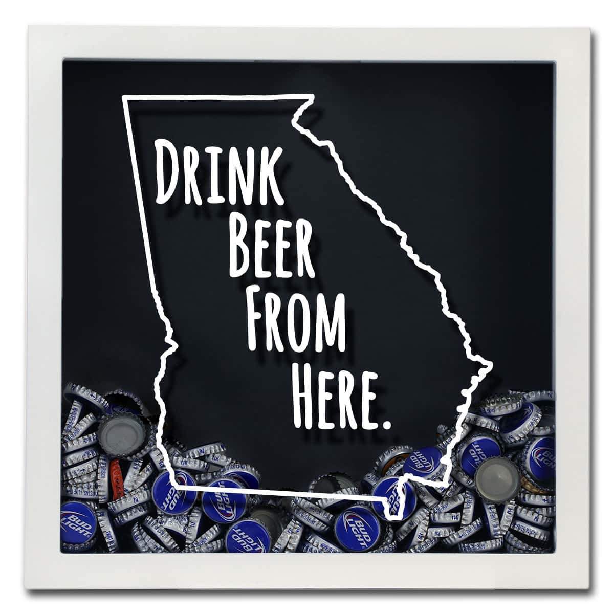 Georgia Drink Beer From Here Beer Cap Shadow Box