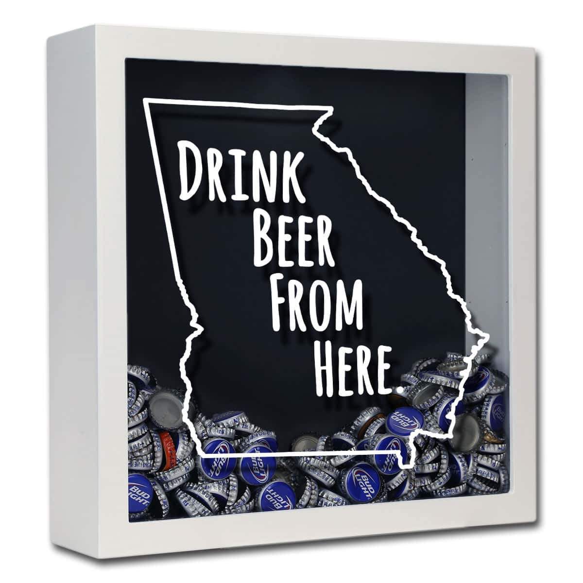 Georgia Drink Beer From Here Beer Cap Shadow Box