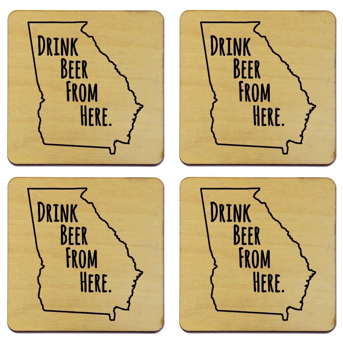 Georgia Drink Beer From Here Coasters