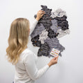 3D Germany Wooden Map Nordik in black, grey, and white minimalist wall decor style