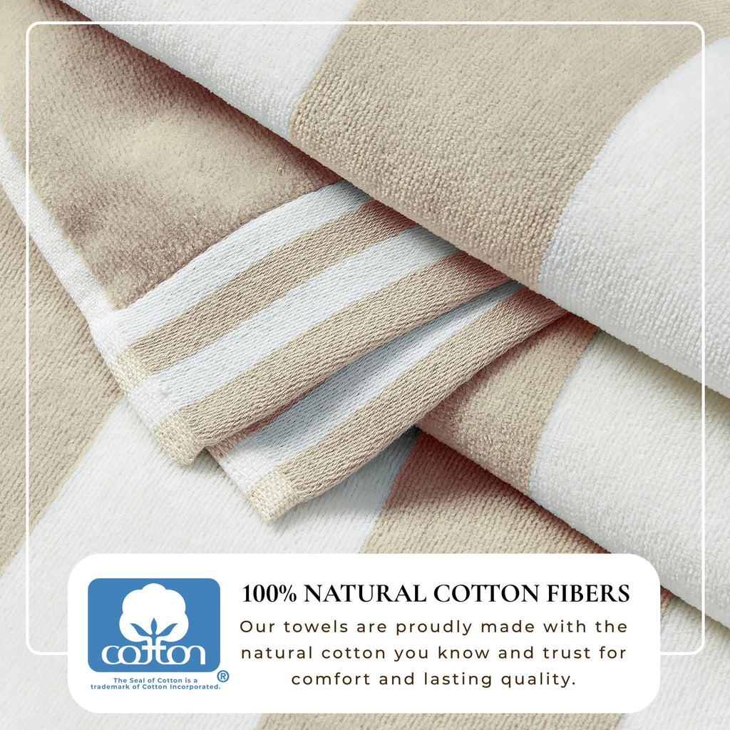 Striped Cabana Beach Towel 100% Cotton Ultra-Soft Pool Towel - Image 4