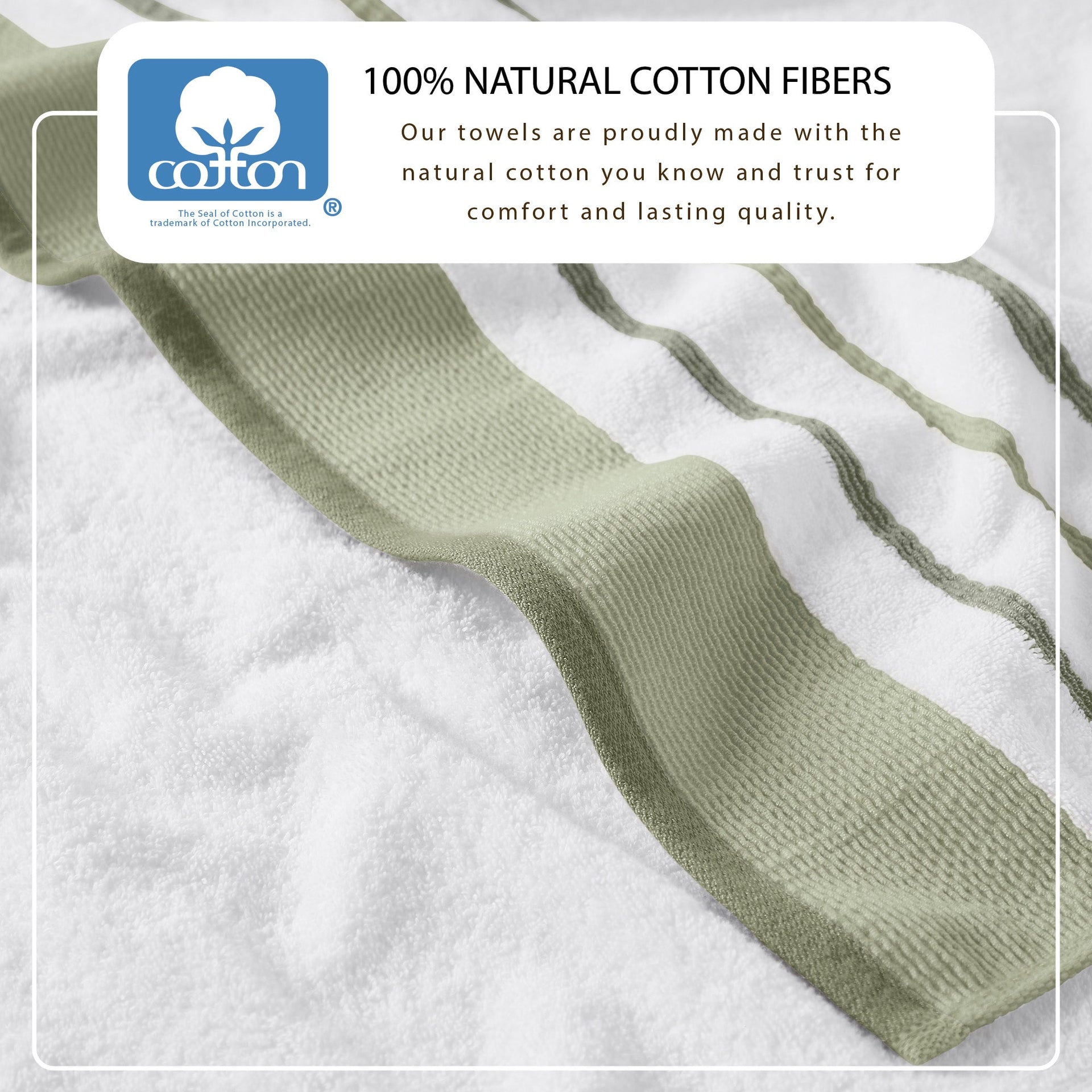 Decorative Cotton Stripe Bath Towel Set - Noelle Collection