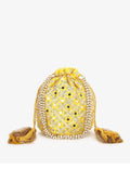 Joban Fashion Embroidered Potli Clutch - Yellow