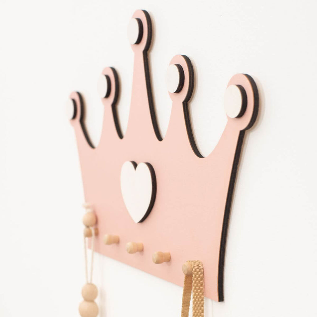 Princess Crown Wall Hooks for Nursery Kids Accessory Organizer