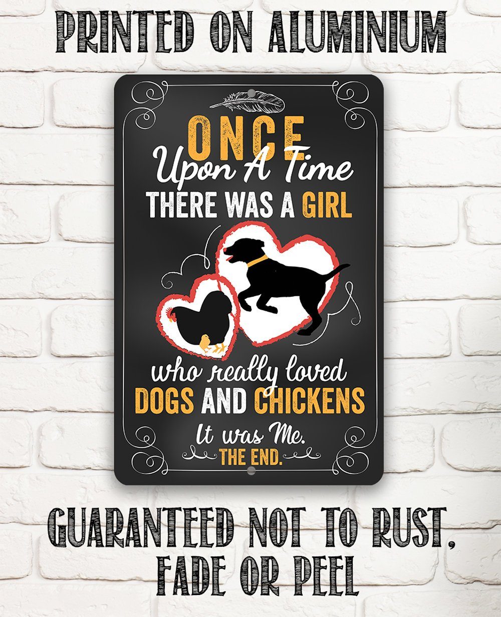 Girl Who Really Loved Dogs and Chicken - Metal Sign