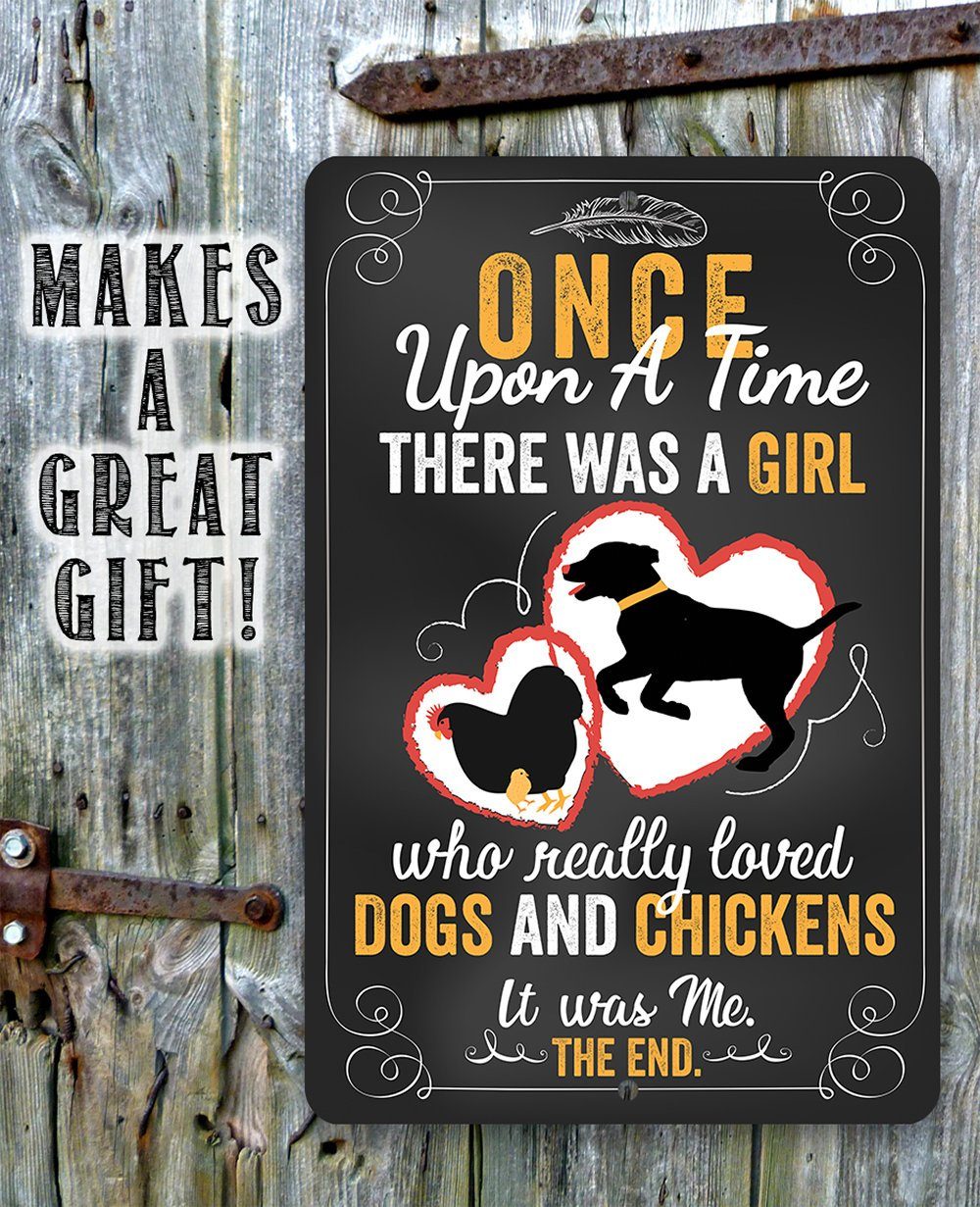 Girl Who Really Loved Dogs and Chicken - Metal Sign