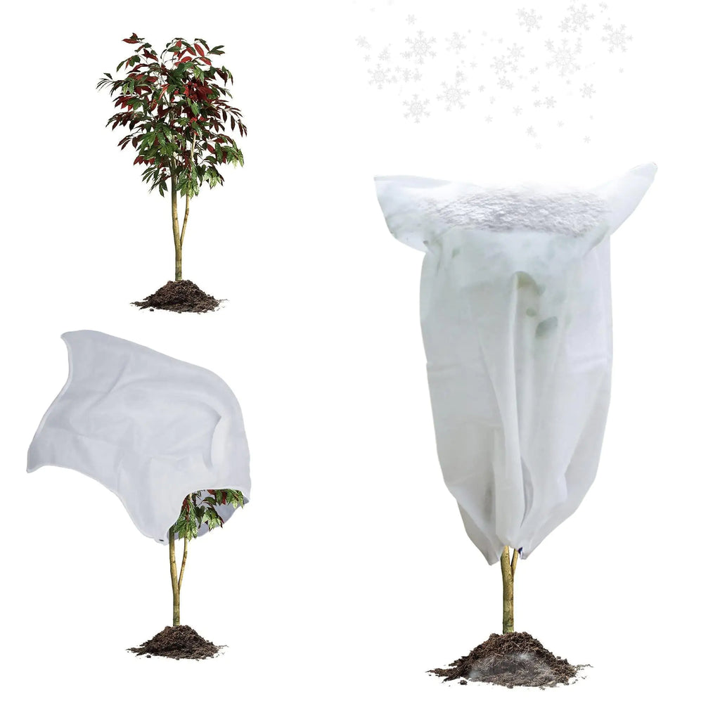 Pack of 2 White Winter Plant Covers 31.6x47 inch Freeze Protection Plant Winter