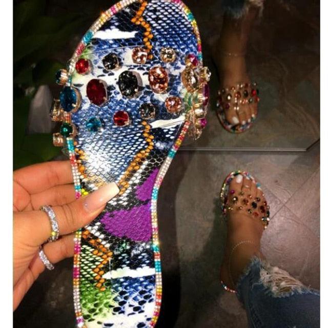 Glitter Rhinestone Women’s Summer Sandals Beach Flip Flop Slides