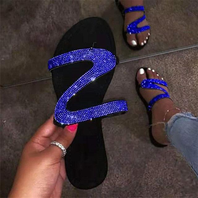 Glitter Rhinestone Women’s Summer Sandals Beach Flip Flop Slides