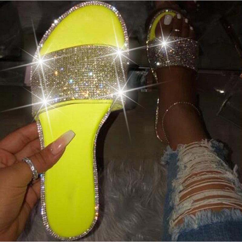 Glitter Rhinestone Women’s Summer Sandals Beach Flip Flop Slides