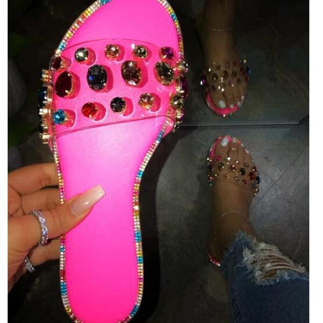 Glitter Rhinestone Women’s Summer Sandals Beach Flip Flop Slides