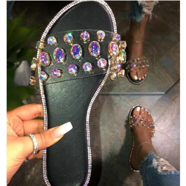 Glitter Rhinestone Women’s Summer Sandals Beach Flip Flop Slides