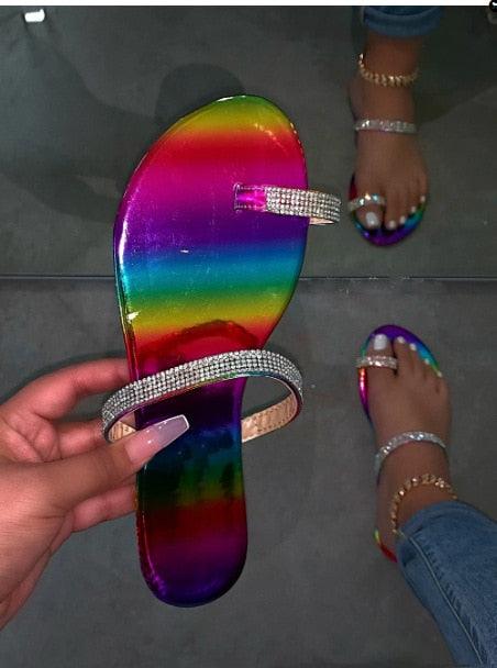 Glitter Rhinestone Women’s Summer Sandals Beach Flip Flop Slides