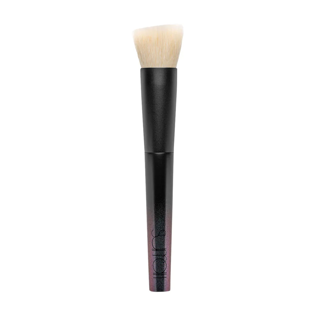 Professional natural-bristle foundation brush for streak-free makeup application