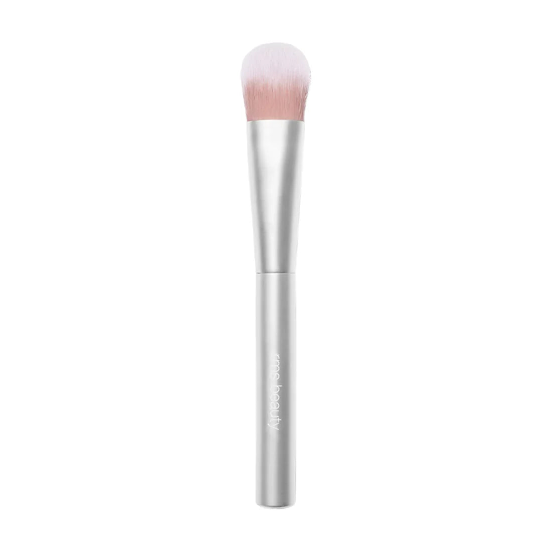RMS Skin2Skin Everything Brush featuring a metallic silver handle with soft white and pink bristles.