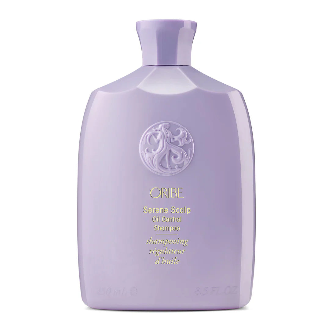 Oribe Serene Scalp Oil Control Shampoo in a signature lavender bottle.