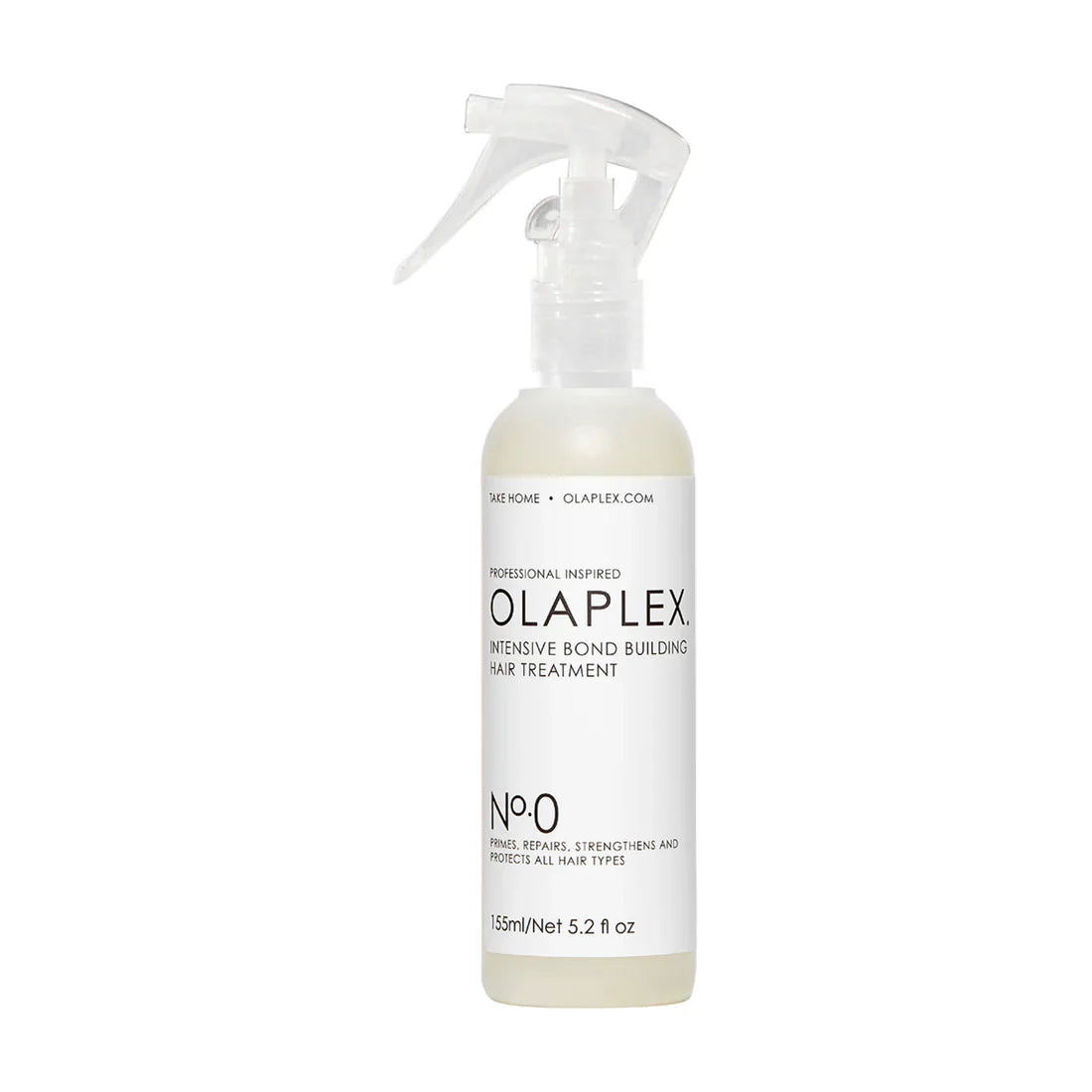 Olaplex No.0 Intensive Bond Builder 5.2 oz bottle in white and black minimalist packaging