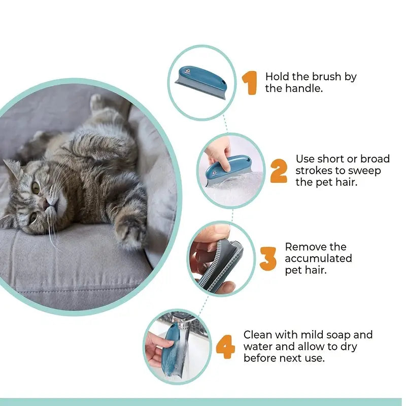 Pet Hair Remover with Comfortable Handle for Furniture