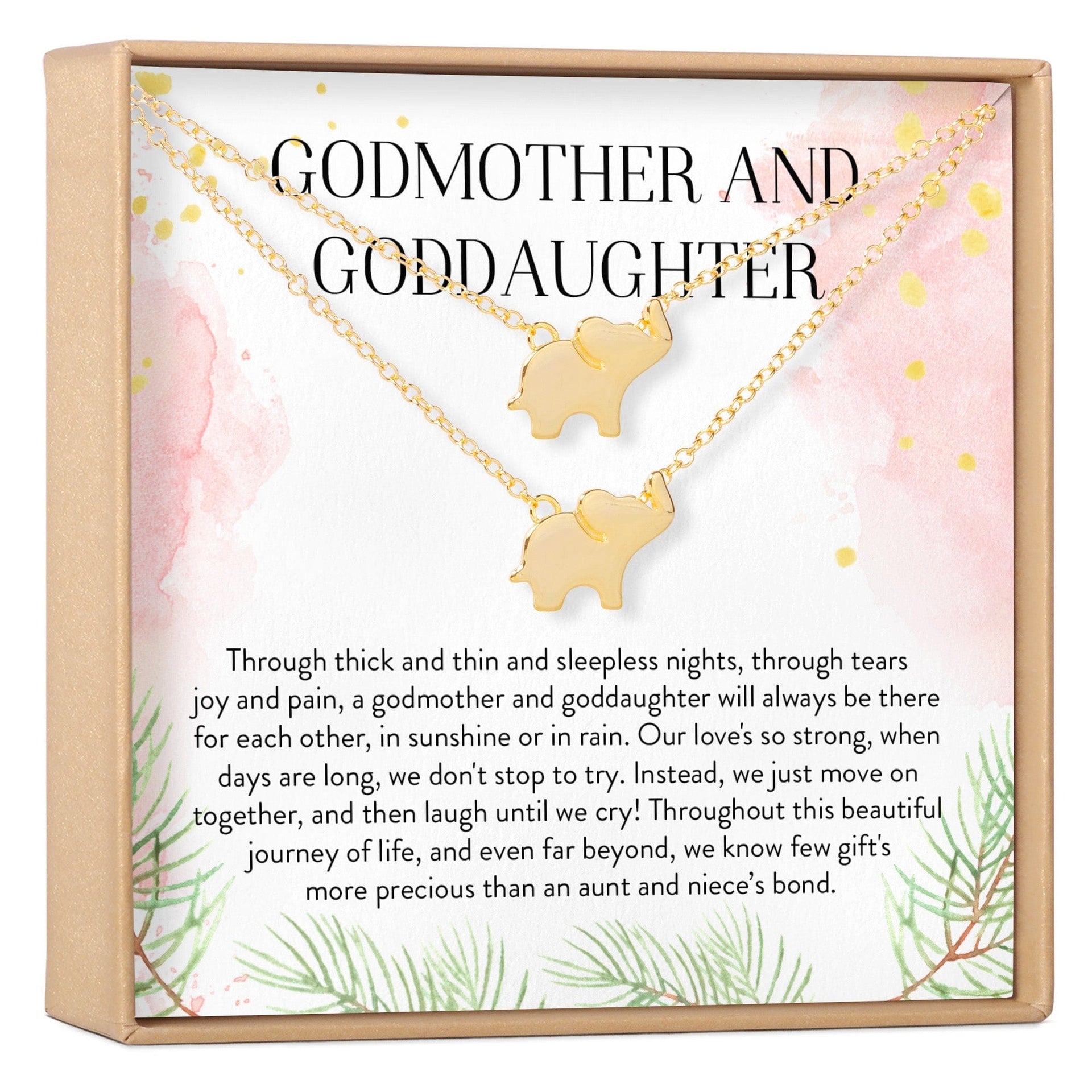 Godmother-Goddaughter Elephant Necklace Set