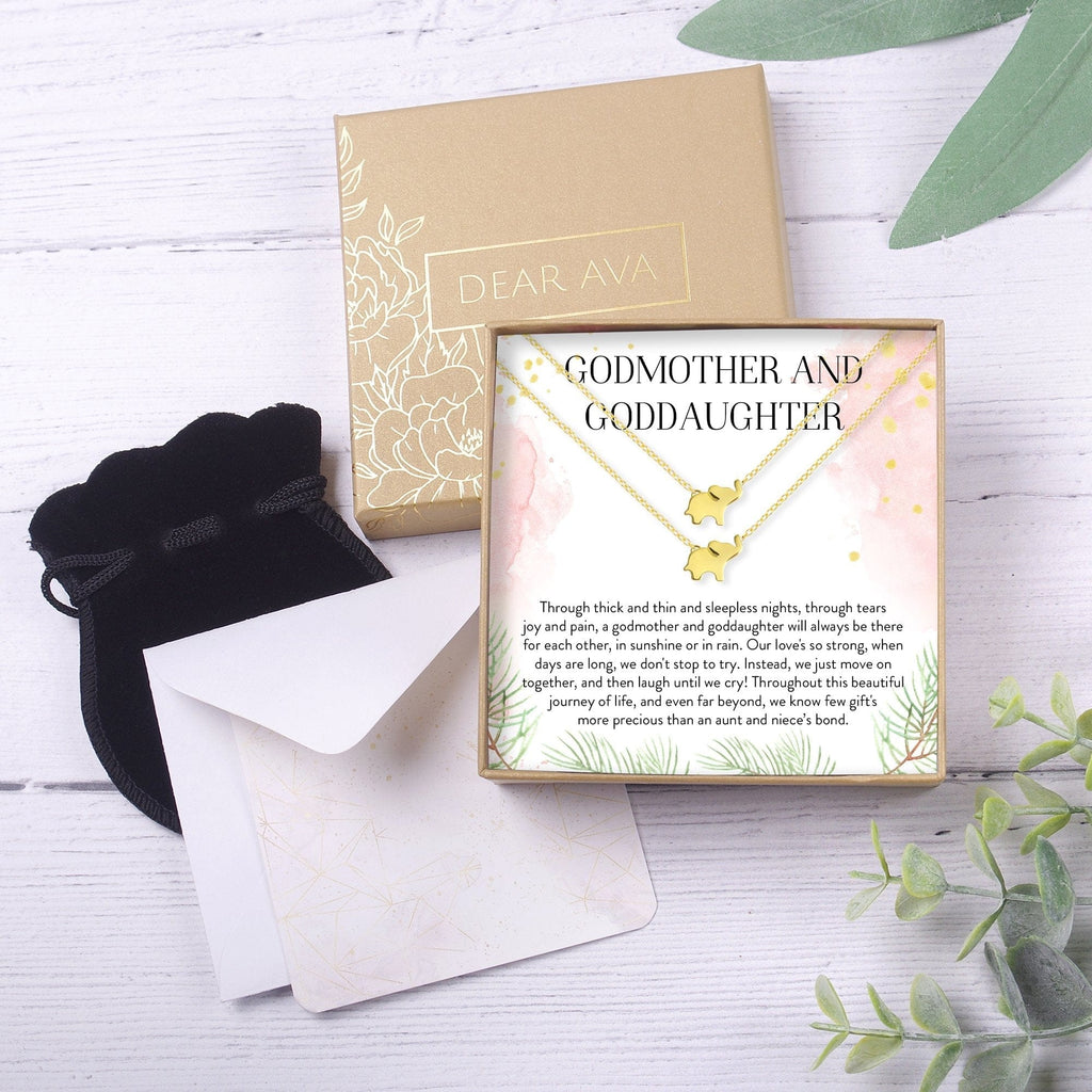 Godmother-Goddaughter Elephant Necklace Set