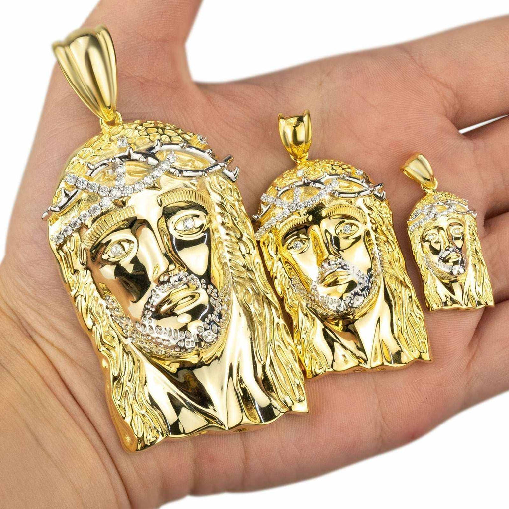 Gold Jesus Piece Pendant – 14K Plated on Solid 925 Sterling Silver