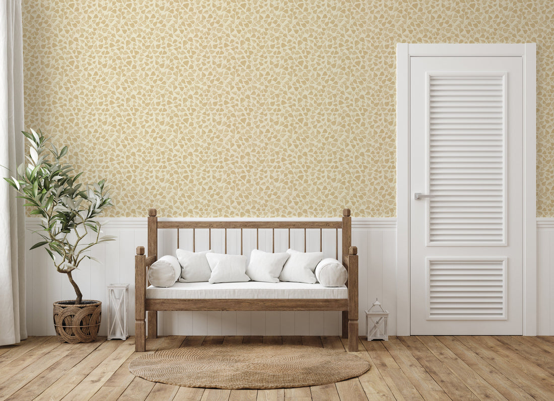 Iveline Floral Removable Wallpaper in Blue, Beige and Green