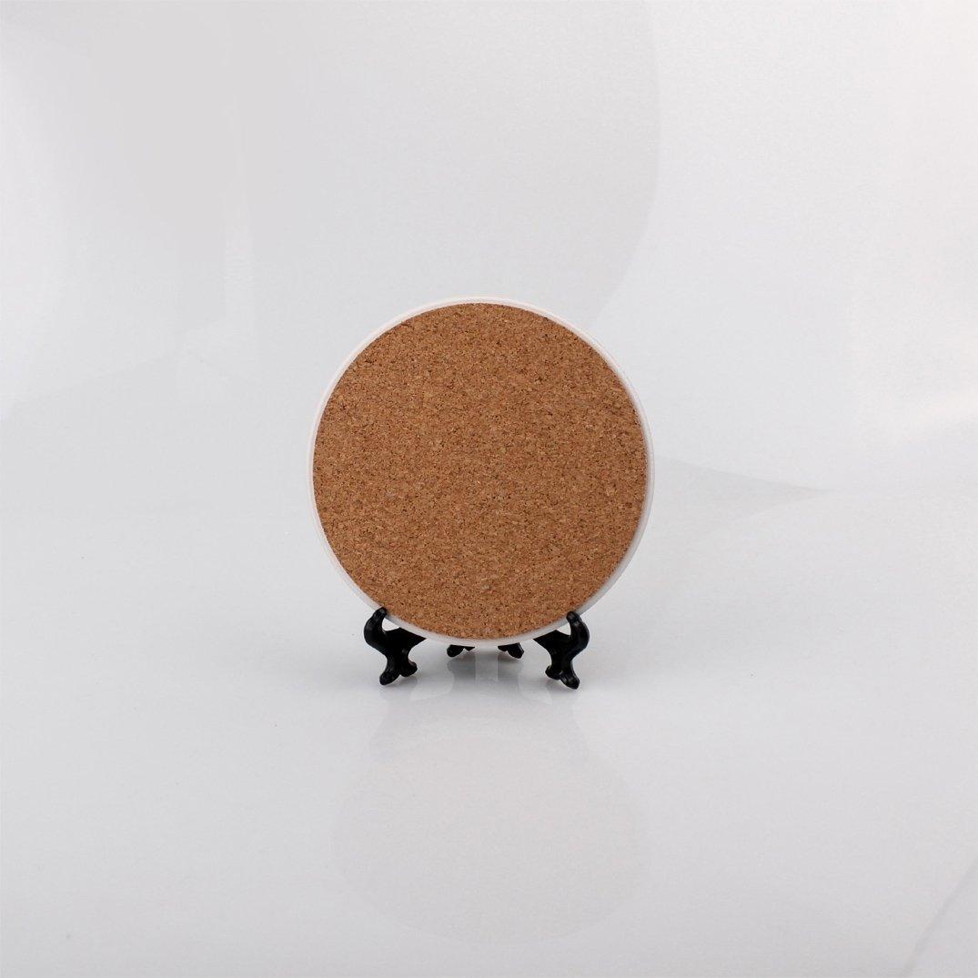 White Marble and Gold Geometric Ceramic Coasters with Cork Back - Image 7