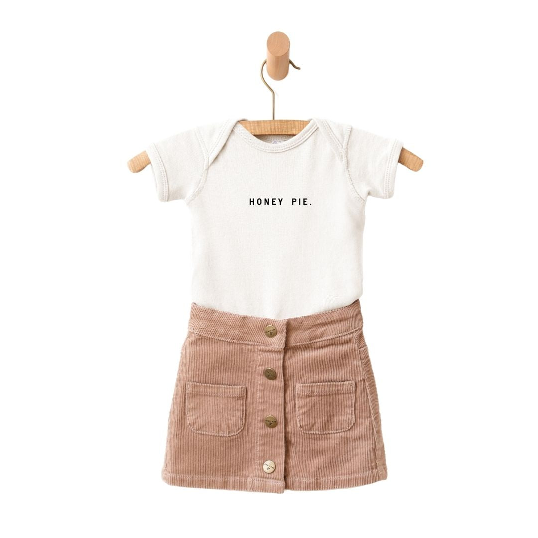 Honey Pie Minimalist Onesie - Soft Cotton Baby Bodysuit