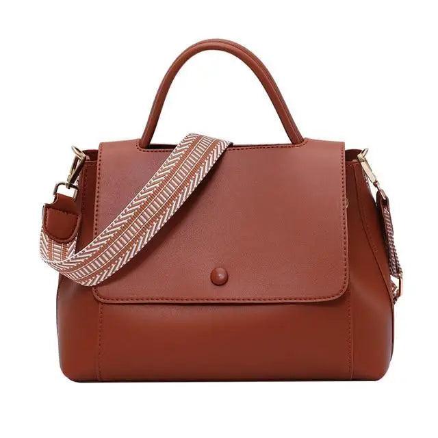 Large Capacity PU Leather Shoulder Bag Elegant Messenger Tote