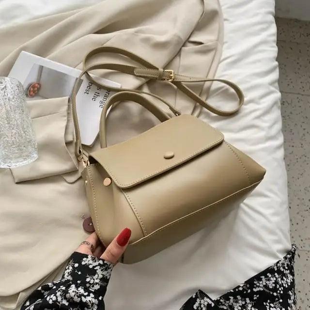 Large Capacity PU Leather Shoulder Bag Elegant Messenger Tote