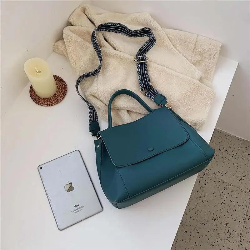 Large Capacity PU Leather Shoulder Bag Elegant Messenger Tote