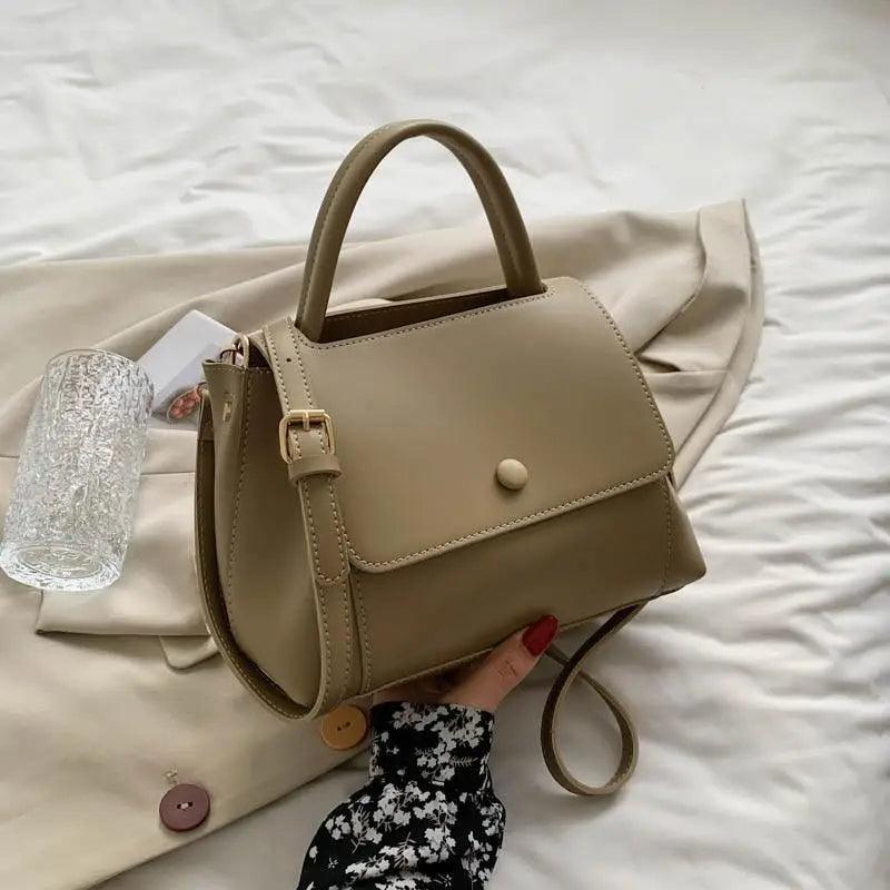 Large Capacity PU Leather Shoulder Bag Elegant Messenger Tote